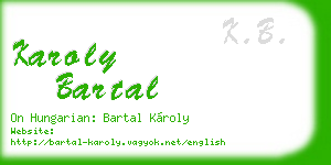 karoly bartal business card