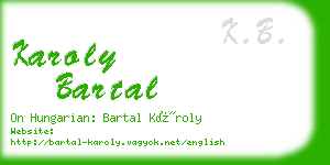 karoly bartal business card